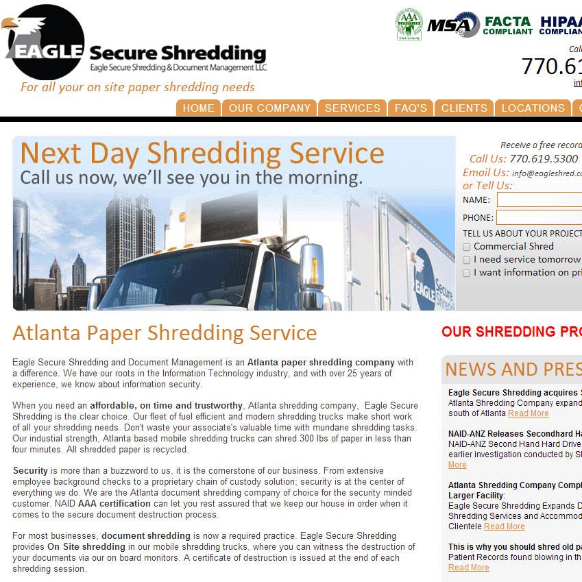 Eagle Secure Shredding Site Launched