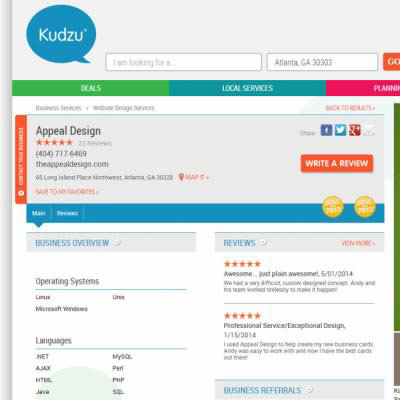 Appeal Design named to Kudzu's 'Best of' for the second straight year